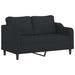 Set de canapele cu perne, 3 piese, negru, textil - WALTI WALTI