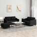 Set de canapele cu perne, 3 piese, negru, textil - WALTI WALTI