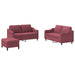 Set canapea cu perne, 3 piese, roșu vin, material textil - WALTI WALTI