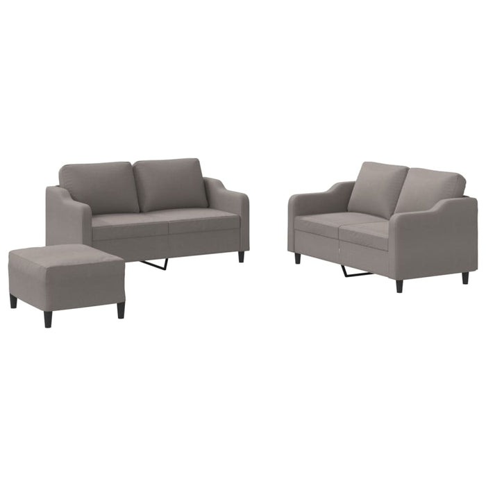 Set de canapea cu perne, 3 piese, gri taupe, material textil - WALTI WALTI