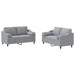 Set de canapele cu perne, 2 piese, gri deschis, material textil - WALTI WALTI