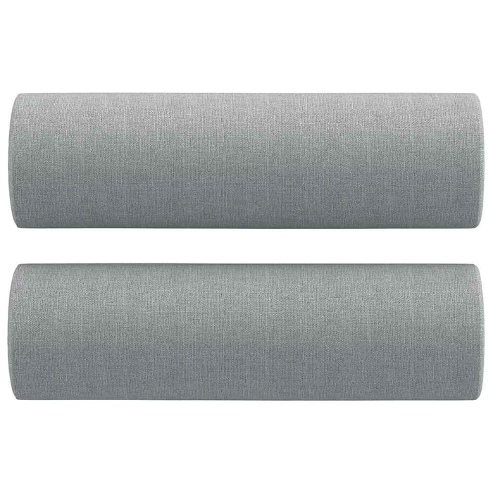 Set de canapele cu perne, 2 piese, gri deschis, material textil - WALTI WALTI