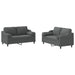Set de canapele cu perne, 2 piese, gri închis, material textil - WALTI WALTI