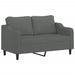 Set de canapele cu perne, 2 piese, gri închis, material textil - WALTI WALTI