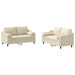 Set de canapele cu perne, 2 piese, crem, material textil - WALTI WALTI