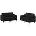 Set de canapele cu perne, 2 piese, negru, material textil - WALTI WALTI