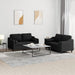 Set de canapele cu perne, 2 piese, negru, material textil - WALTI WALTI