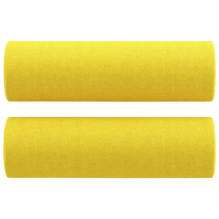 Set de canapele cu perne, 2 piese, galben deschis, textil WALTI