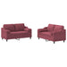 Set canapea cu perne, 2 piese, roșu vin, material textil - WALTI WALTI