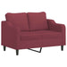 Set canapea cu perne, 2 piese, roșu vin, material textil - WALTI WALTI