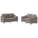 Set de canapele cu perne, 2 piese, gri taupe, textil - WALTI WALTI