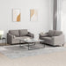 Set de canapele cu perne, 2 piese, gri taupe, textil - WALTI WALTI