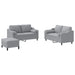 Set de canapele cu perne, 3 piese, gri deschis, textil - WALTI WALTI