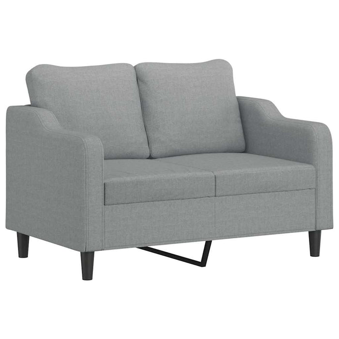 Set de canapele cu perne, 3 piese, gri deschis, textil - WALTI WALTI