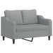 Set de canapele cu perne, 3 piese, gri deschis, textil - WALTI WALTI