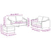 Set de canapele cu perne, 3 piese, gri deschis, textil - WALTI WALTI