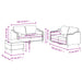 Set de canapele cu perne, 3 piese, crem, textil - WALTI WALTI
