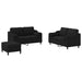 Set de canapele cu perne, 3 piese, negru, textil - WALTI WALTI
