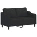 Set de canapele cu perne, 3 piese, negru, textil - WALTI WALTI