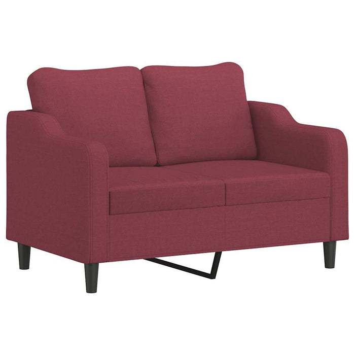 Set canapea cu perne, 3 piese, roșu vin, material textil - WALTI WALTI