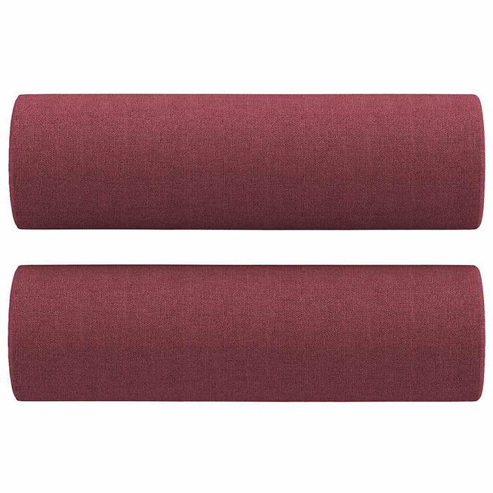 Set canapea cu perne, 3 piese, roșu vin, material textil - WALTI WALTI