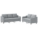 Set de canapele cu perne, 2 piese, gri deschis, textil - WALTI WALTI