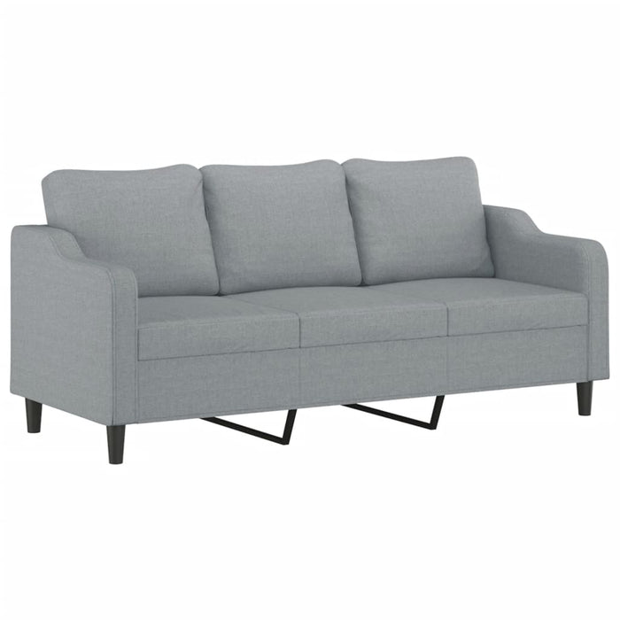Set de canapele cu perne, 2 piese, gri deschis, textil - WALTI WALTI