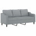 Set de canapele cu perne, 2 piese, gri deschis, textil - WALTI WALTI