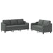 Set de canapele cu perne, 2 piese, gri închis, textil - WALTI WALTI