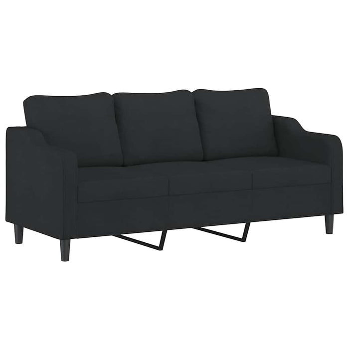 Set de canapele cu perne, 2 piese, negru, textil - WALTI WALTI