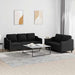 Set de canapele cu perne, 2 piese, negru, textil - WALTI WALTI