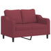Set canapea cu perne, 2 piese, roșu vin, material textil - WALTI WALTI