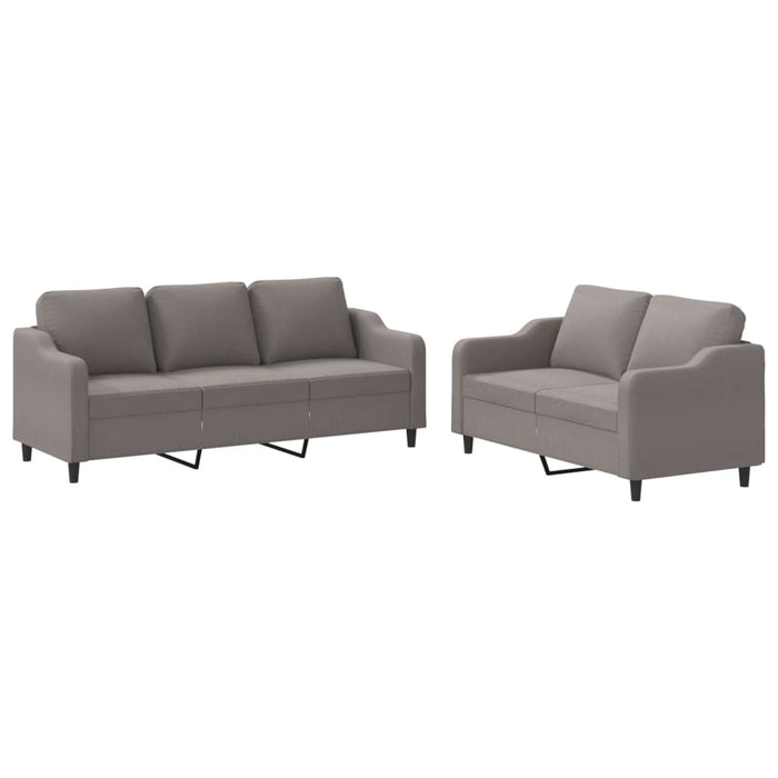 Set de canapea cu perne, 2 piese, gri taupe, material textil - WALTI WALTI