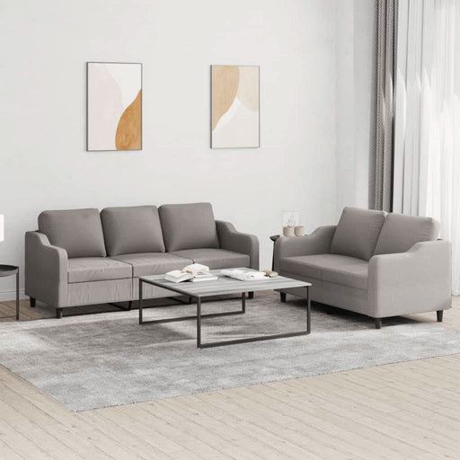 Set de canapea cu perne, 2 piese, gri taupe, material textil - WALTI WALTI