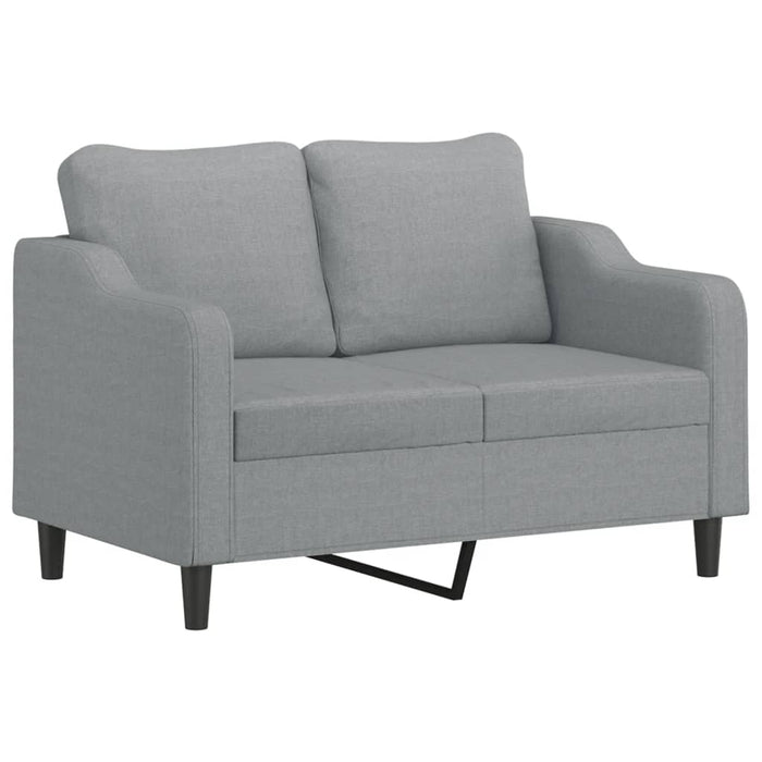 Set de canapele cu perne, 3 piese, gri deschis, textil - WALTI WALTI