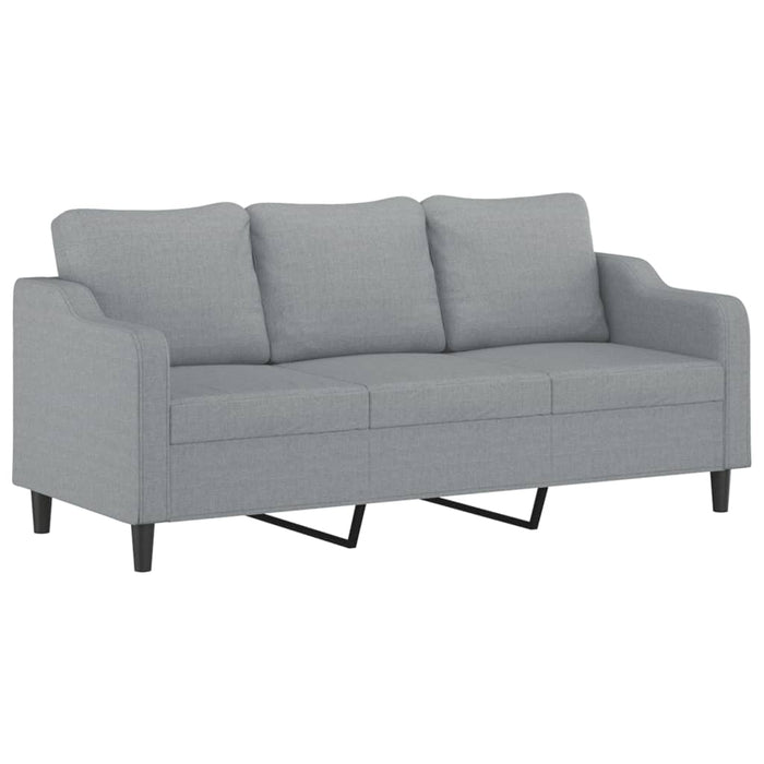 Set de canapele cu perne, 3 piese, gri deschis, textil - WALTI WALTI