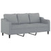 Set de canapele cu perne, 3 piese, gri deschis, textil - WALTI WALTI