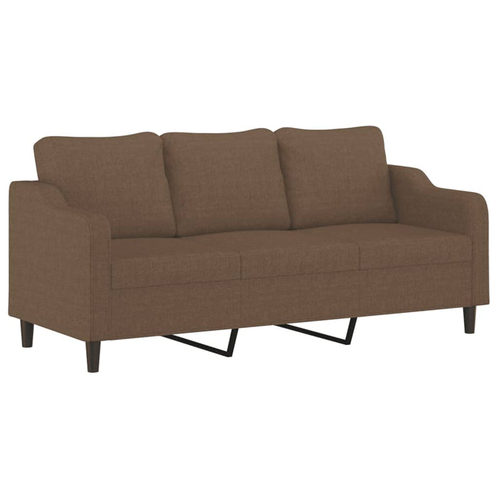Set de canapele cu perne, 3 piese, maro, textil - WALTI WALTI