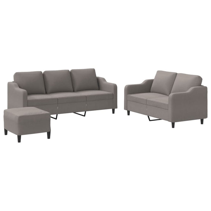 Set de canapea cu perne, 3 piese, gri taupe, material textil - WALTI WALTI