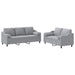 Set de canapele cu perne, 2 piese, gri deschis, material textil - WALTI WALTI