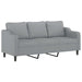 Set de canapele cu perne, 2 piese, gri deschis, material textil - WALTI WALTI