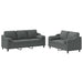 Set de canapele cu perne, 2 piese, gri închis, material textil - WALTI WALTI