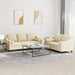 Set de canapele cu perne, 2 piese, crem, material textil - WALTI WALTI