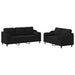 Set de canapele cu perne, 2 piese, negru, material textil - WALTI WALTI