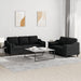 Set de canapele cu perne, 2 piese, negru, material textil - WALTI WALTI