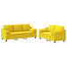 Set de canapele cu perne, 2 piese, galben deschis, textil - WALTI WALTI