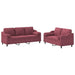 Set canapea cu perne, 2 piese, roșu vin, material textil - WALTI WALTI