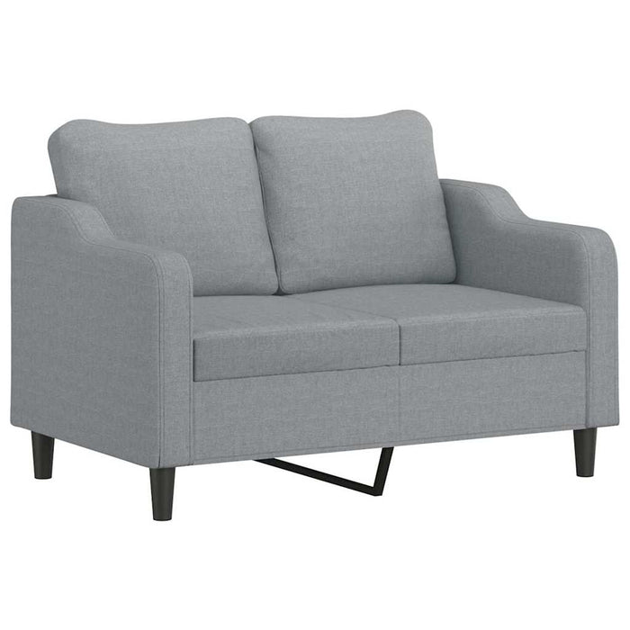 Set de canapele cu perne, 3 piese, gri deschis, textil - WALTI WALTI