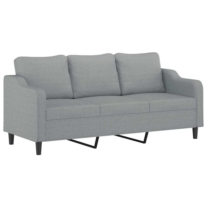 Set de canapele cu perne, 3 piese, gri deschis, textil - WALTI WALTI