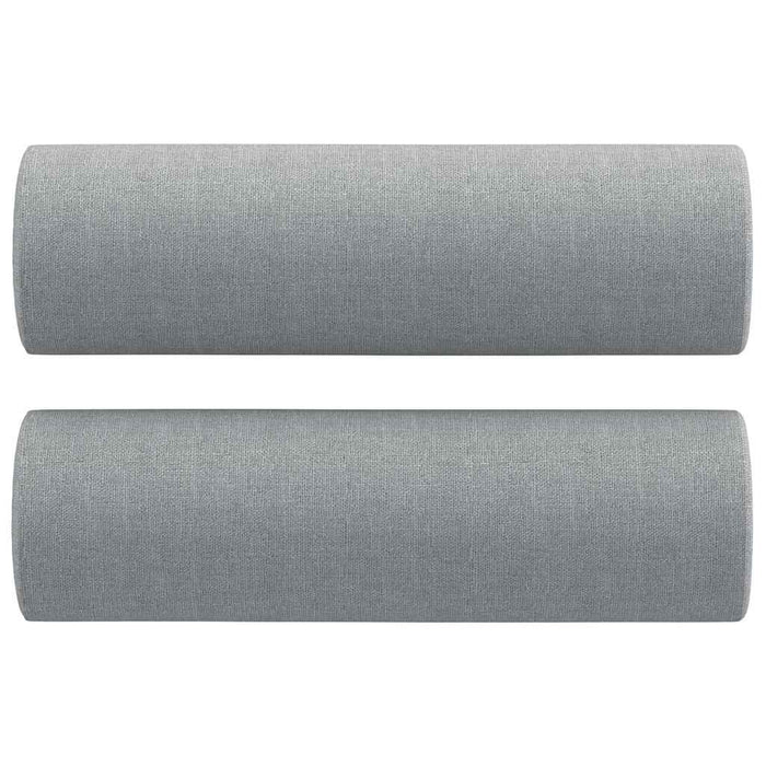 Set de canapele cu perne, 3 piese, gri deschis, textil - WALTI WALTI